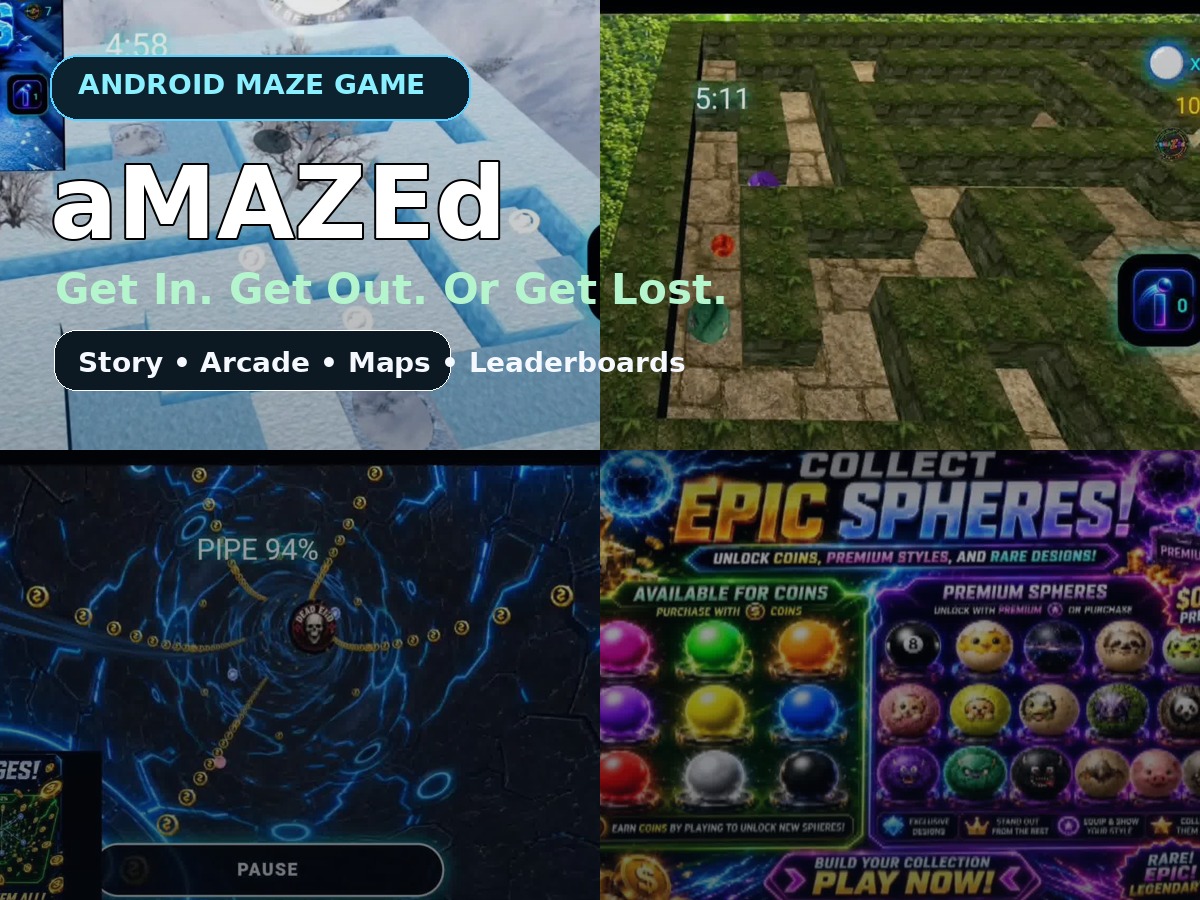 Gameplay collage for aMAZEd maps page