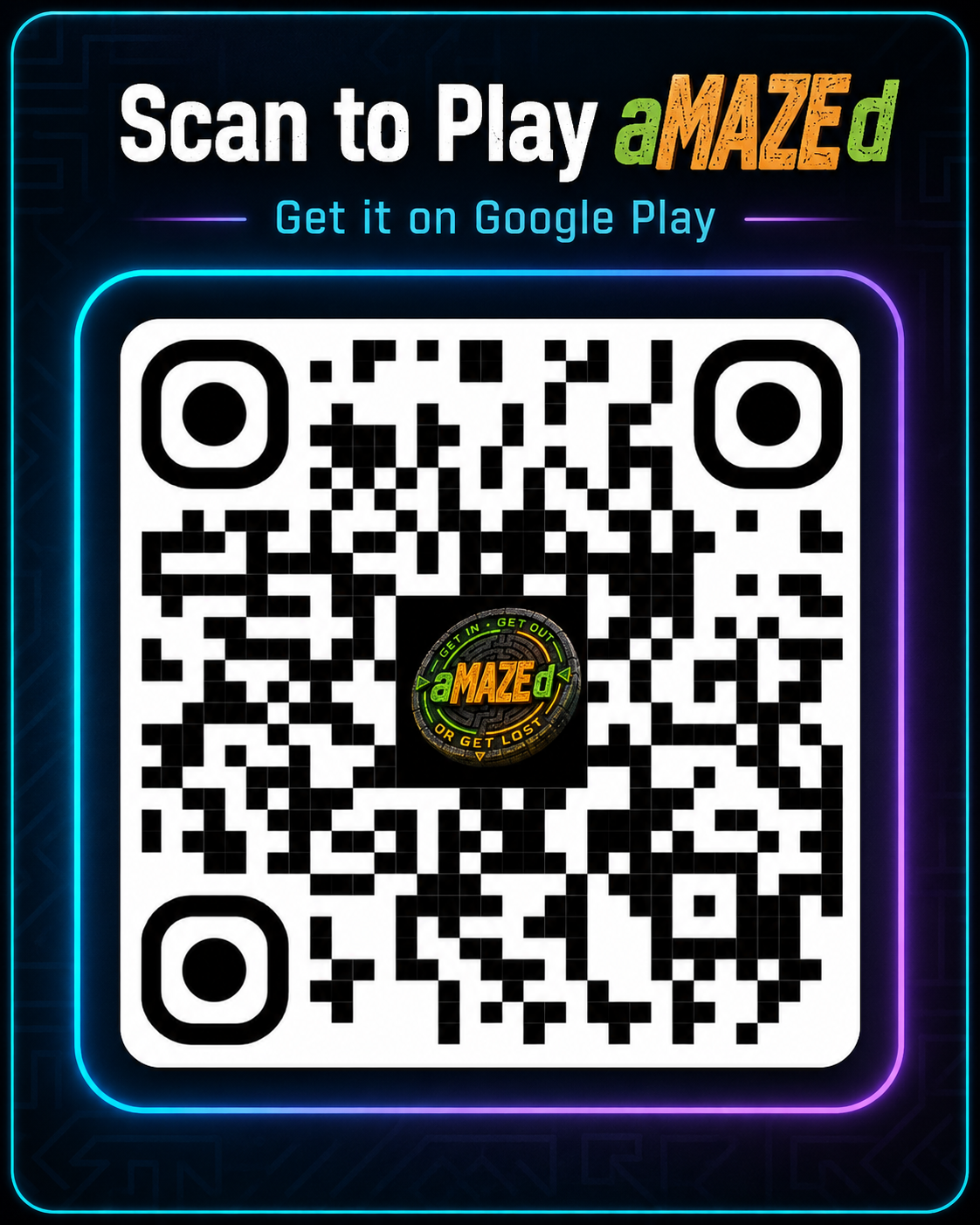 Scan to play aMAZEd on Google Play QR code