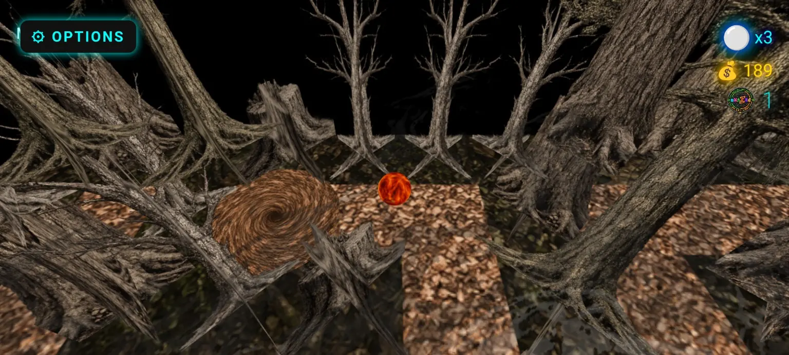 Gameplay screenshot in the dark woods